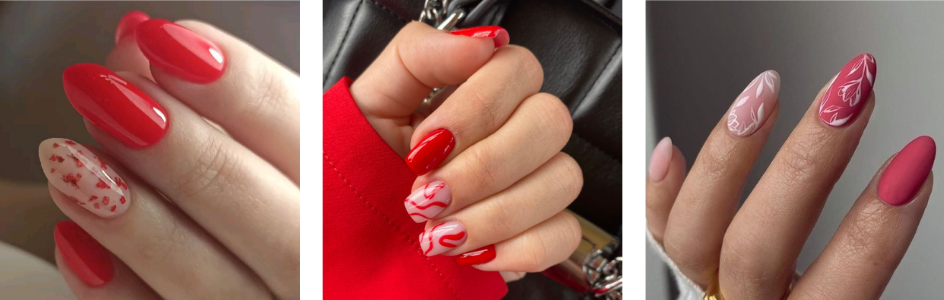 красный весенний маникюр